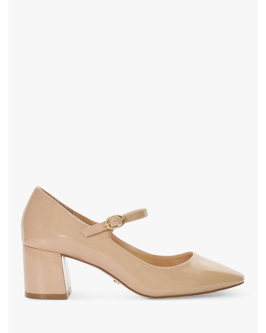 Dune Natural Aleener Patent Mary Jane Shoes