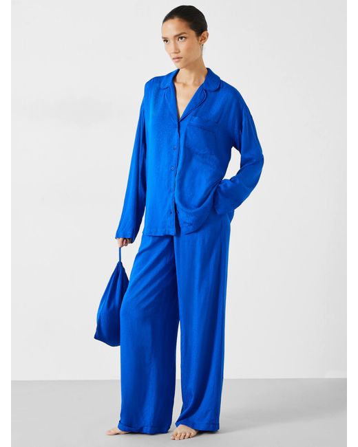 Hush Blue Valerie Jacquard Pyjamas