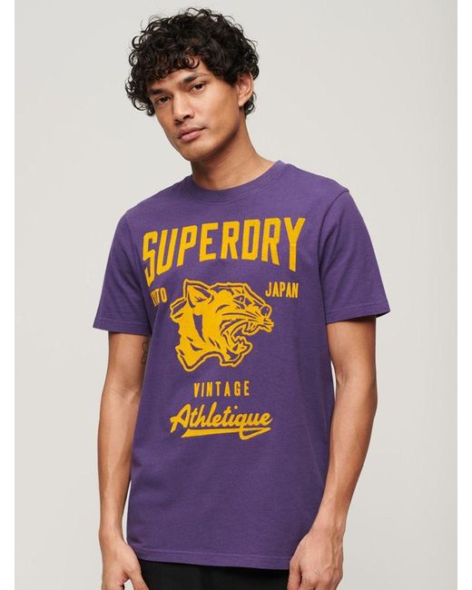 Superdry Blue Track & Field Athletic Graphic T-shirt for men