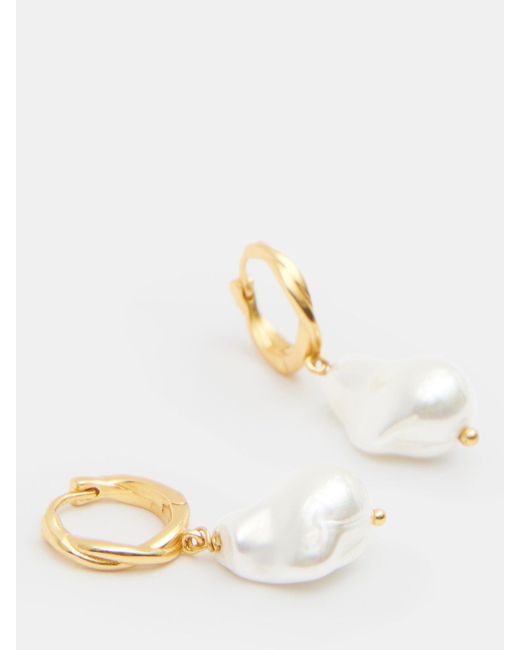 Hush White Baroque Pearl Drop Earrings