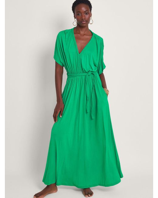 Monsoon Green Everly Maxi Jersey Dress