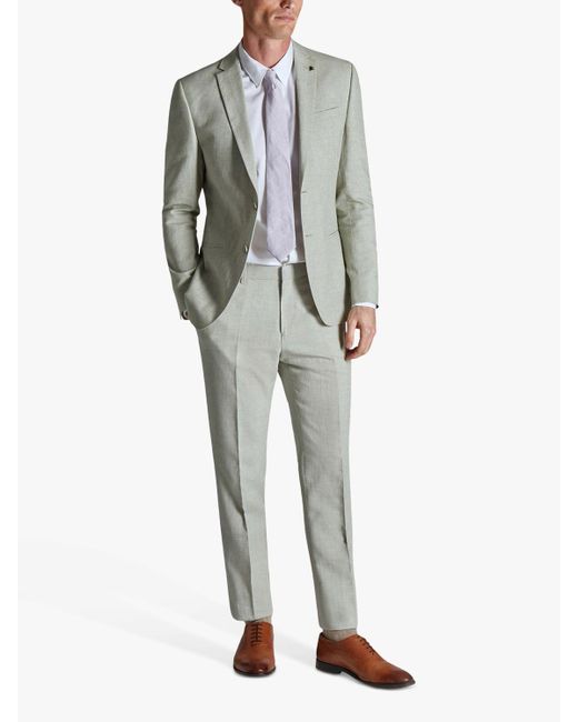 Ted Baker Gray Leo Linen Slim Fit Suit Jacket for men