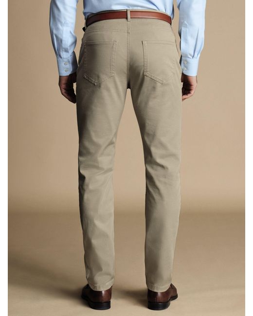 Charles Tyrwhitt Natural Twill 5 Pocket Slim Fit Jeans for men