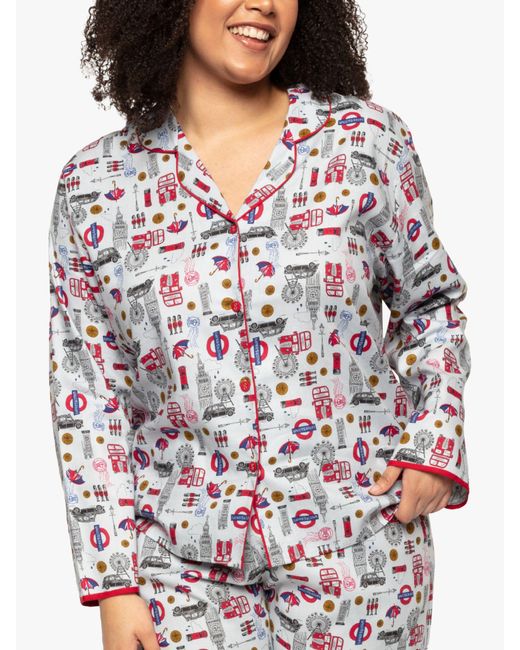 Cyberjammies Gray Windsor Print Jubilee Pyjama Top