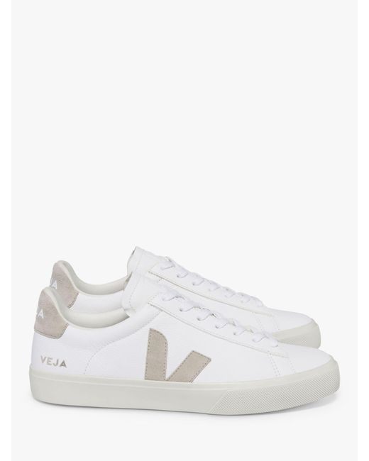 Veja White Campo Leather Trainers for men