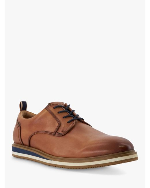 Dune Brown Blaksley Leather Lace-up Shoes for men