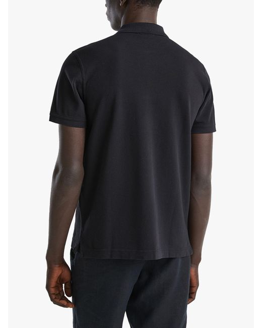 Benetton Black Short Sleeve Polo Shirt for men