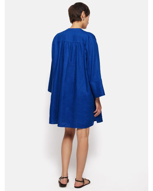 Jigsaw Blue Linen Kaftan Mini Dress