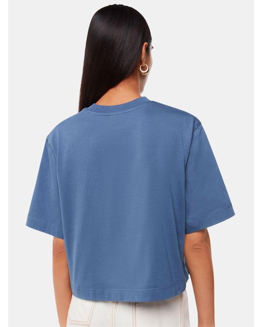 Whistles Blue Cropped Relaxed T-shirt