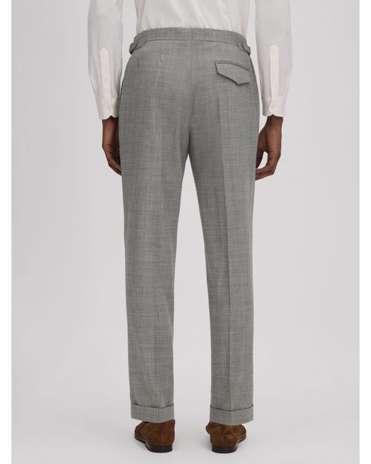 Reiss Gray Valentine Hopsack Trousers for men