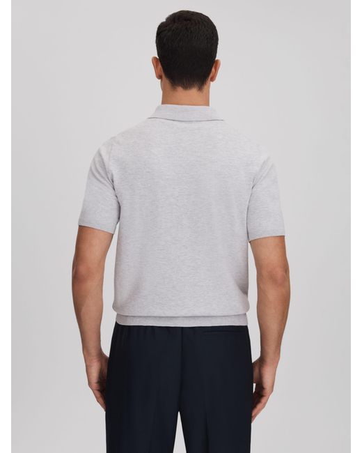 Reiss White Finch Knit Polo Shirt for men