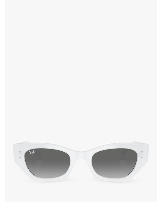 Ray-Ban White Rb4430 Rectangular Sunglasses