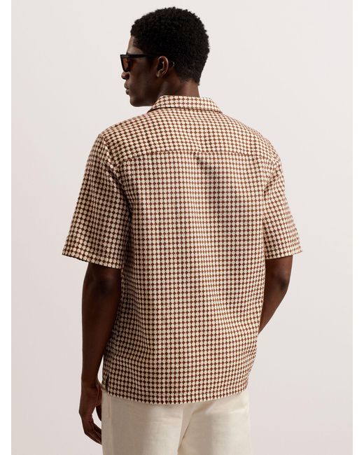 Ted Baker Brown Oise Textured Geometric Print Shirt for men