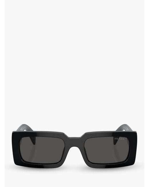 Prada Gray Pr A07s Rectangular Sunglasses