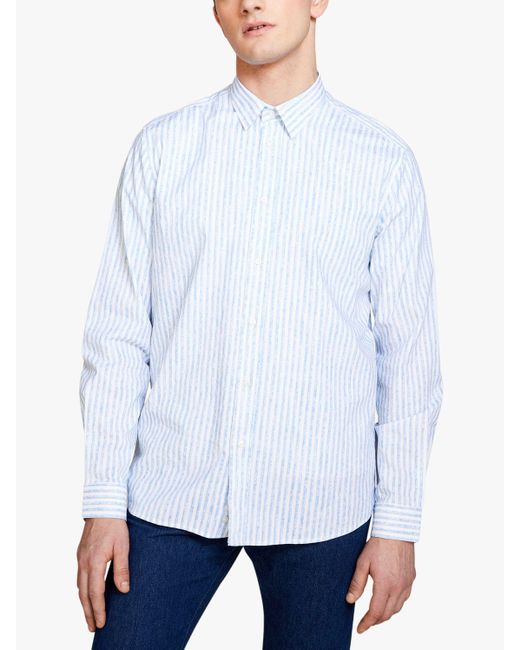 Sisley White Regular Fit Printed Shirt for men