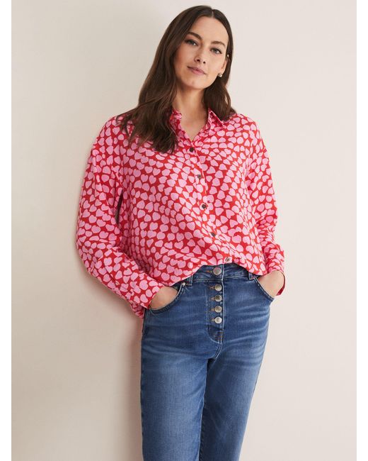 Phase Eight Red Darcie Heart Shirt