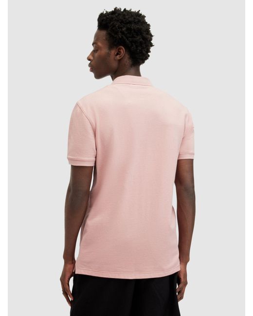 AllSaints Pink Reform Organic Cotton Polo Shirt for men