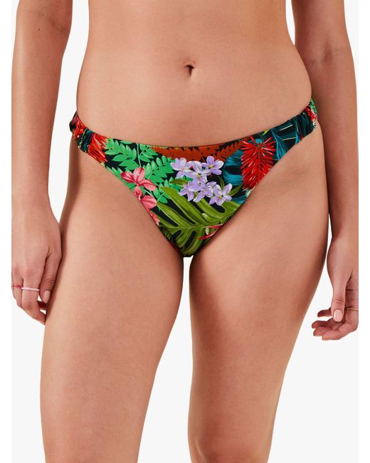 Accessorize Green Jungle Print Bikini Bottoms