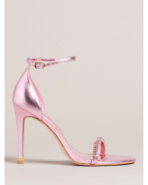 Ted Baker Pink Helenni Leather Stiletto Heel Sandals