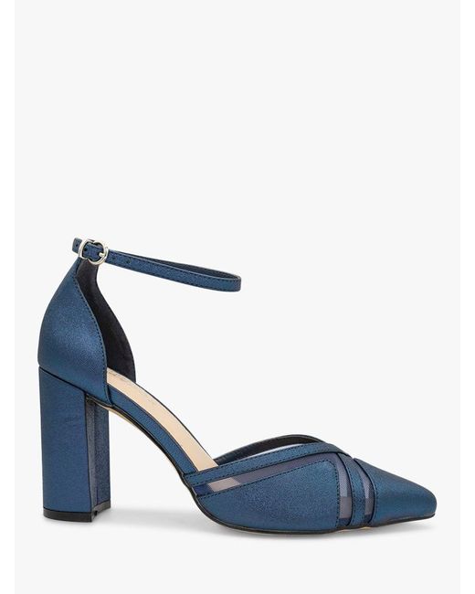 Paradox London Blue Rhea Shimmer Block Heel Sandals