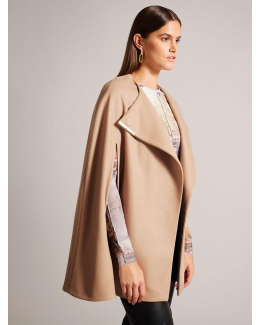 Ted Baker Natural Valariy Wool And Cashmere Blend Cape