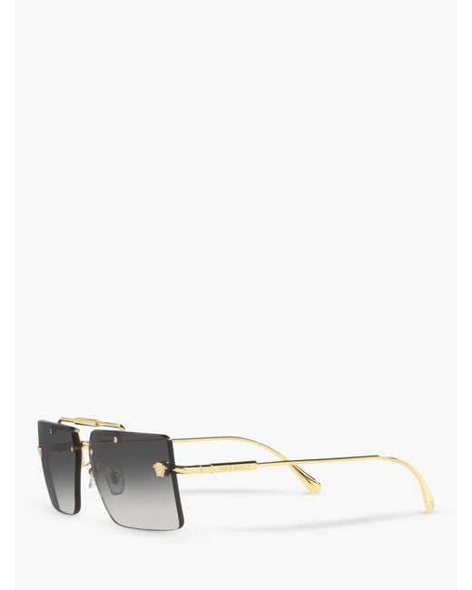 Versace Gray Ve2245 Rectangular Sunglasses