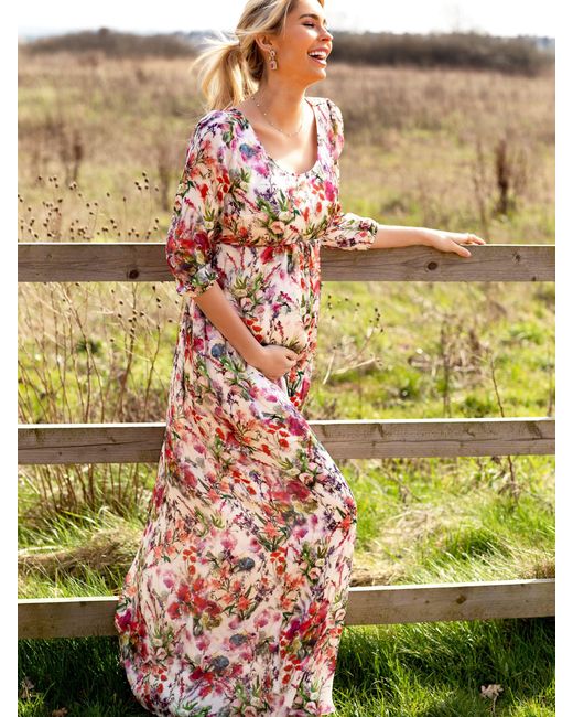 TIFFANY ROSE Multicolor Maternity Lucy Empire Line Maxi Dress