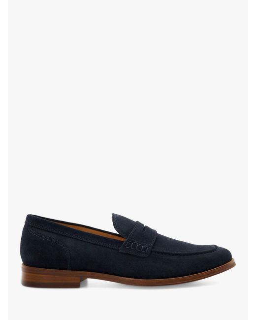 Dune Blue Sulli Natural Sole Penny Loafers for men