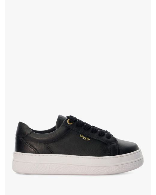 Dune Black Eastern Leather Low Top Trainers