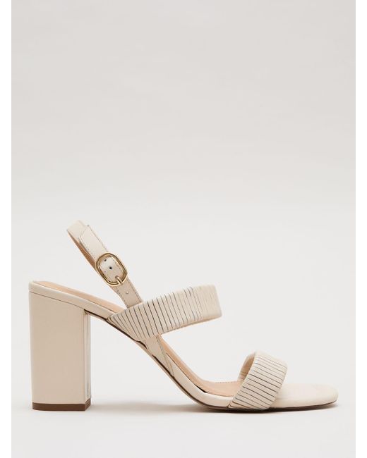 Phase Eight Natural Leather Block Heel Sandals