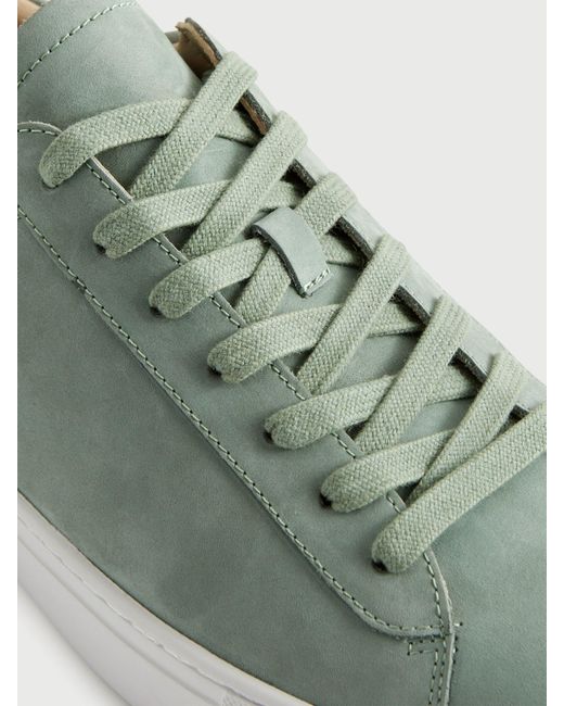 Reiss Green Finley Leather Trainers for men