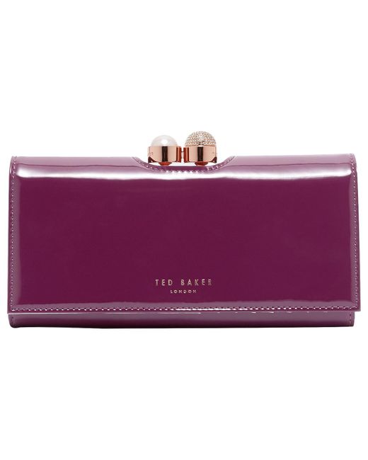 Ted Baker Purple Patent Leather Bobble Matinee Purse