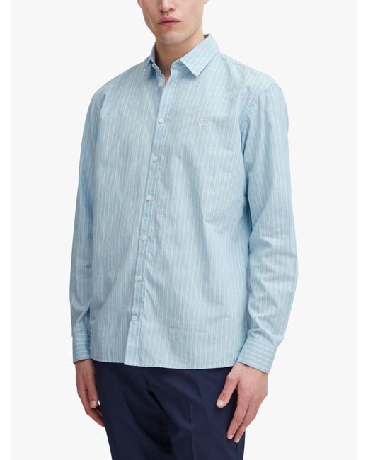 Casual Friday Blue Alvin Long Sleeve Striped Shirt for men