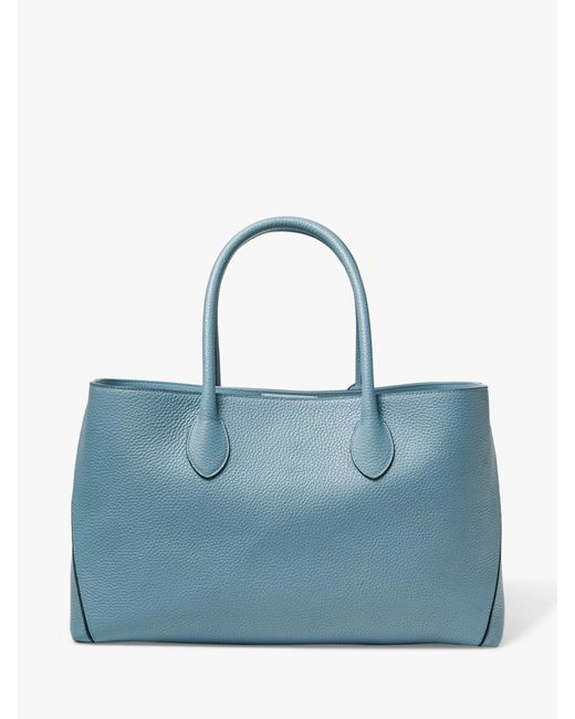 Aspinal Blue Pebble Leather London Tote Bag