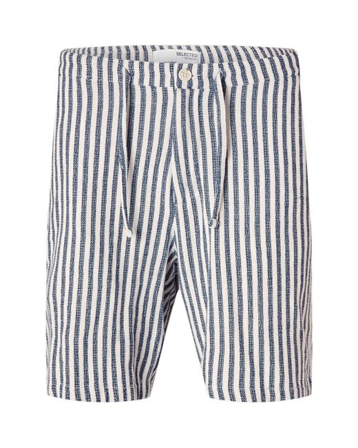 SELECTED Gray Stripe Shorts for men
