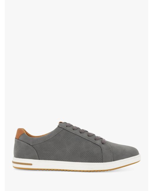Dune Gray Wide Fit Tezzy Suedette Lace Up Trainers for men