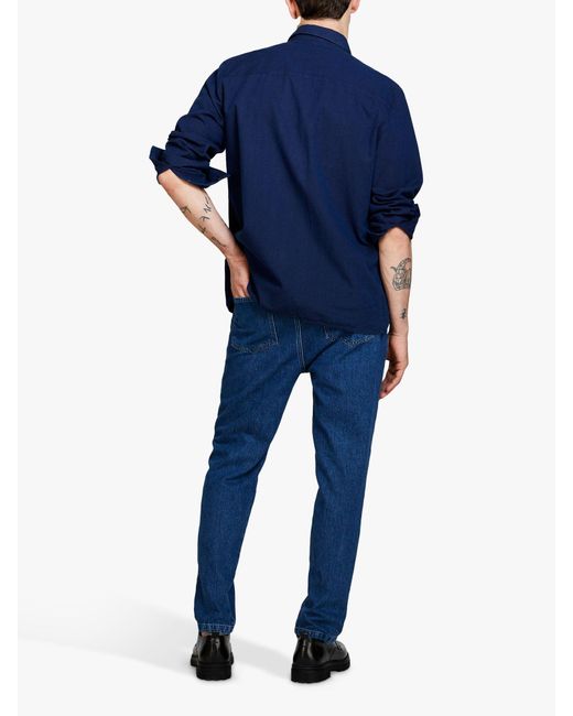 Sisley Blue Regular Fit Patch Pocket Shirt for men