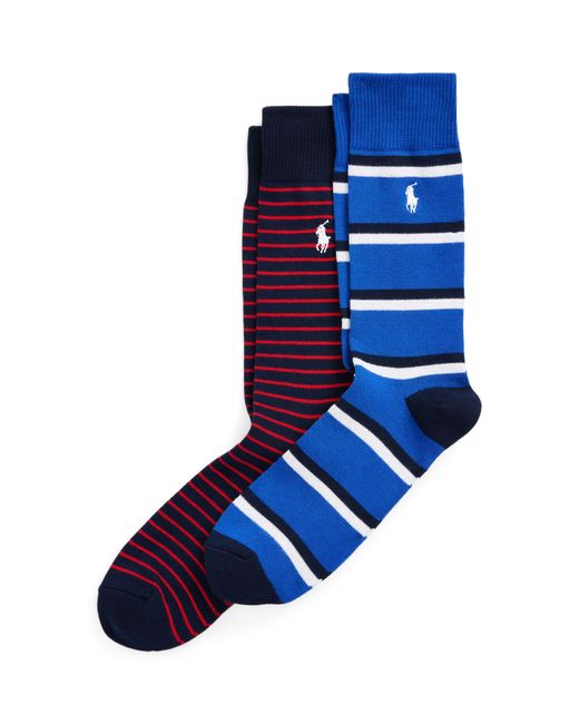 Ralph Lauren Blue Americana Crew Socks for men