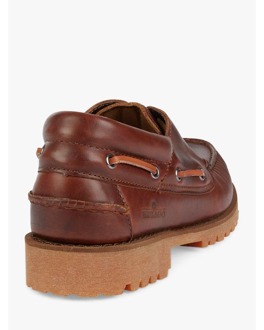 Sebago Brown Acadia Leather Boat Shoes for men