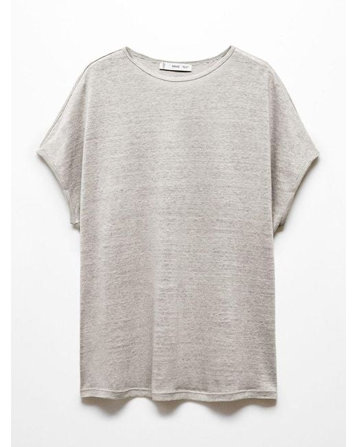 Mango Gray Linen T-shirt