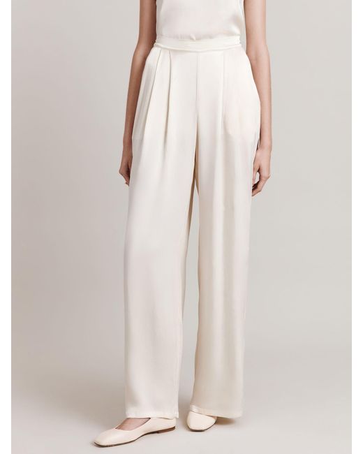 Ghost Natural Celine Straight Leg Sating Trousers