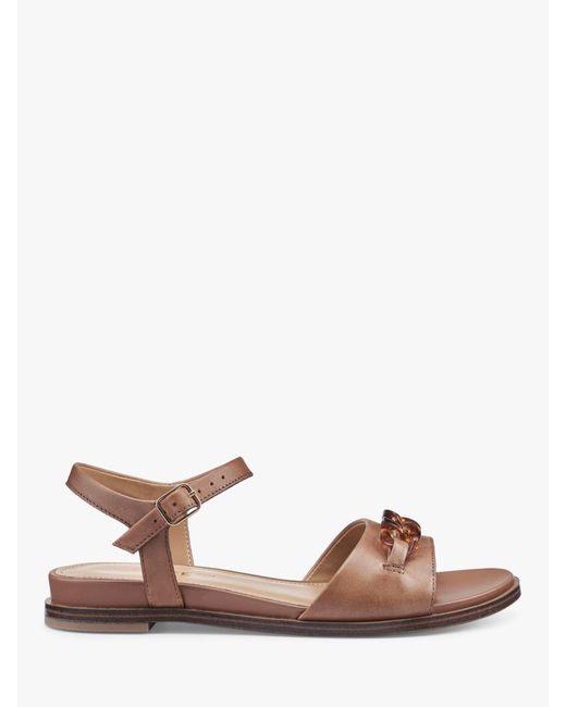 Hotter Brown Modena Leather Ankle Strap Sandals