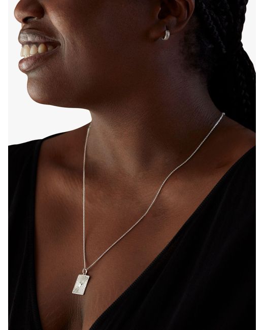 Monica Vinader Brown Talisman Heart Pendant Necklace