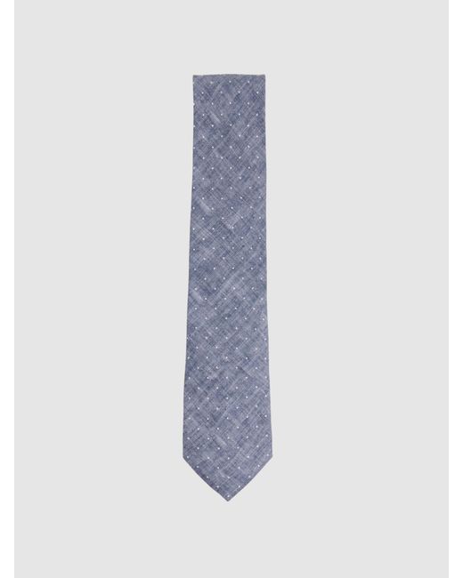Reiss Blue Lateran Polka Dot Silk Tie for men
