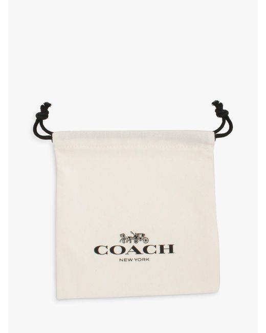 COACH White Signature Sculpted C Stud Earrings