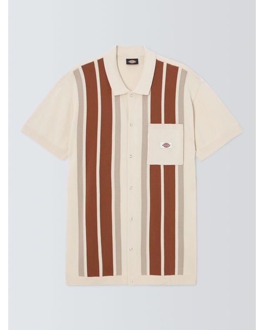 Dickies White Fieldale Colour Block Stripe Polo Shirt for men