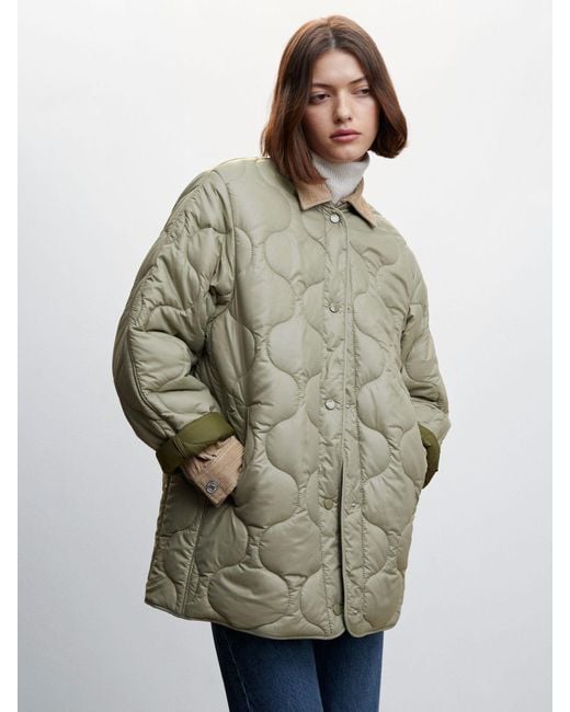 Mango Gray Onion Quilted Jacket