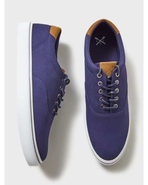 Crew Blue Oxford Canvas Trainers for men