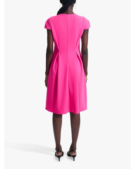 James Lakeland Pink Button Tuck Cap Sleeve Dress