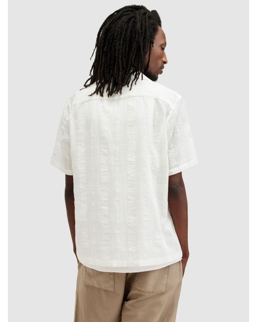 AllSaints White Indio Short Sleeve Shirt for men